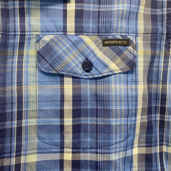 Oakley Dress Shirt‎ Mens Size XLarge Blue Striped Long Sleeve Pockets - Picture 12 of 13